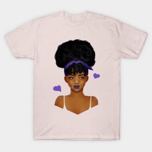 Black girl with a purple headscarf T-Shirt